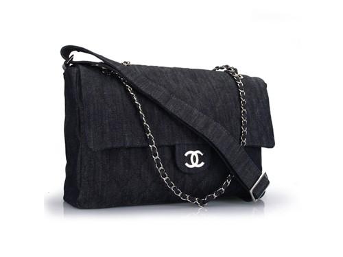 CHANEL シャネルスーパーコピー デニム ダブルチェーン ショルダーバッグ 斜め掛け A1356